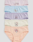 LC WAIKIKI Памучни бикини с принт на Hello Kitty - 5 чифта Пастелносин/Пастелнорозов/Лилав