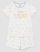 LC WAIKIKI Пижама с къси ръкави и десен сърца Бял/Пастелнорозов
