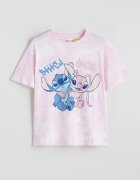 LC WAIKIKI Пижама с къси ръкави и принт Бял/Пастелнорозов