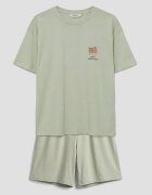 LC WAIKIKI Пижама с къси ръкави и принт Светлозелена маслина