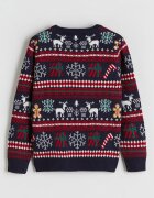 LC WAIKIKI Пуловер с овално деколте и десен Christmas Червен/Бял/Тъмносин