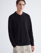 LC WAIKIKI Пуловер с яка и къс цип Черен