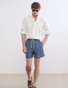 LC WAIKIKI Раирани свободни плувни шорти Бял/Тъмносин