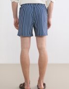 LC WAIKIKI Раирани свободни плувни шорти Бял/Тъмносин