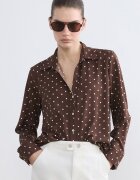 LC WAIKIKI Риза на точки Бял/Кафяв