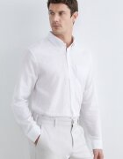 LC WAIKIKI Риза Oxford от памук и лен Мръснобял