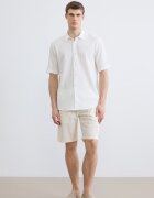 LC WAIKIKI Риза с къси ръкави и релеф Бял