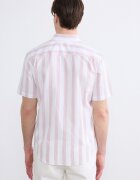 LC WAIKIKI Риза с къси ръкави и яка Oxford Бял/Корал