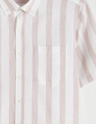 LC WAIKIKI Риза с къси ръкави и яка Oxford Бял/Корал