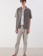 LC WAIKIKI Риза с къси ръкави Тъмнозелен