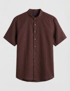 LC WAIKIKI Риза с лен и овална яка Коняк кафяв