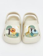 LC WAIKIKI Сабо Safari Animals с отворена пета Оранжев/Аква зелено/Светло бежово