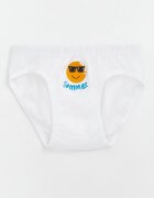 LC WAIKIKI Слипове с принт Smiley Face - 3 чифта Бял/Светлозелена маслина