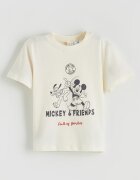 LC WAIKIKI Спортен екип с памук с десен Mickey Mouse - 3 части Сив/Крем