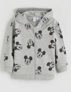 LC WAIKIKI Спортен екип с памук с десен Mickey Mouse - 3 части Сив/Крем