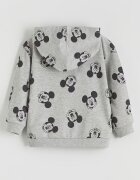 LC WAIKIKI Спортен екип с памук с десен Mickey Mouse - 3 части Сив/Крем