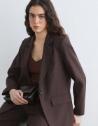 LC WAIKIKI Стандартно сако с лен Тъмнокафяв