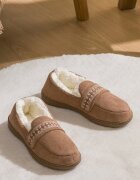 LC WAIKIKI Текстилни домашни пантофи с бродерия Камел