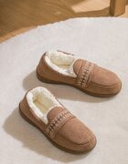 LC WAIKIKI Текстилни домашни пантофи с бродерия Камел