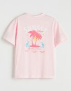LC WAIKIKI Тениска с фигурален принт Пастелнорозов