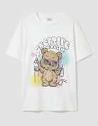 LC WAIKIKI Тениска с фигурален принт Светлокафяв/Бял