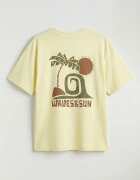 LC WAIKIKI Тениска с памук с овално деколте Кафяв/Сламеножълт/Тъмно каки