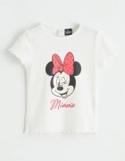 LC WAIKIKI Тениска с принт Minnie Mouse и панталон - 2 части Бял/Яркорозово/Избеляло черно
