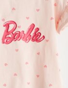 LC WAIKIKI Тениска с принт на Barbie и къс панталон Фуксия/Пастелнорозов