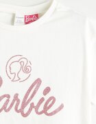 LC WAIKIKI Тениска с принт на Barbie и къса пола-панталон на каре - 2 части Бял/Яркорозово