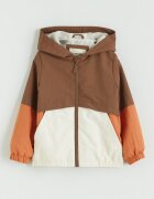 LC WAIKIKI Яке с качулка и цип дизайн с цветен блок Слонова кост/Кафяв/Оранжев