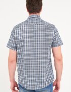Lee Cooper Карирана риза с къси ръкави Бял/Тъмносин