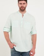 Lee Cooper Памучна блуза с копчета Бледозелен