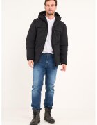 Lee Cooper Подплатено зимно яке с джобове с цип - Черен