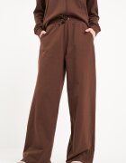 Lee Cooper Спортен панталон с широк крачол и връзка Тъмнокафяв