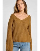 Lee Дамски пуловер Kimono Sve Knit - памук - топъл - охра нюанс - дълги ръкави - свободна кройка