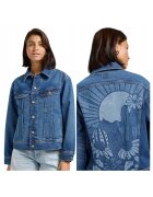 Lee Дамско Яке - Loose Rider Jacket - Стандартна Кройка - Класически Дизайн - Дълги Ръкави - 2 Джоба - С Копчета - Памук - XS INTL - Синьо