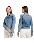 Lee Дамско Яке - Rider Jacket - Regular Fit - Класически Дизайн - Дълги Ръкави - 2 Джоба - С Копчета - Памук - XS INTL - Синьо