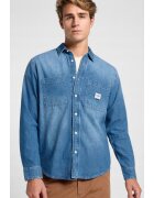 Lee Мъжка риза - WORKWEAR SHIRT 2.0 - уголемена - синя - памук