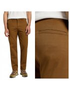 Lee Мъжки панталони - Regular Chino - дълги - прав силует - средна талия - 5 джоба - цип - памук - кафяв