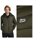 Lee Мъжко яке - Light Puffer Jacket - Regular Fit - Класически дизайн - Без качулка - Цип - Памук - S INTL - Зелено