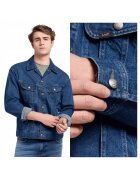 Lee Мъжко яке - Relaxed Rider Jacket - Редовна кройка - С яка - С копчета - Топло и удобно - Дълъг ръкав - Памук - Синьо