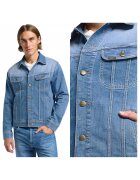 Lee Мъжко яке - Rider Jacket - Regular Fit - Класически дизайн - Дълги ръкави - 2 джоба - С копчета - Памук - 2XS INTL - Синьо