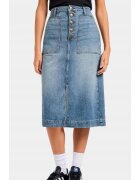 Lee Пола от деним Patch Pocket Midi Skirt - синя - без разтягане - права кройка - с цепка