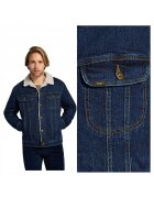Lee Яке за мъже - Sherpa Jacket - Regular Fit - Класически дизайн - Дълги ръкави - 2 джоба - С цип - Памук - S INTL - Синьо