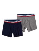 Levi's Боксерки с лого - 2 чифта Сив меланж/Тъмносин