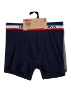 Levi's Боксерки с лого - 2 чифта Сив меланж/Тъмносин