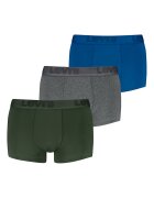 Levi's Боксерки с лого на талията - 3 чифта Меланж тъмно сиво/Кралско Синьо/Бледо каки