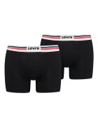 Levi's Боксерки с райе на талията - 2 чифта Червен/Бял/Черен