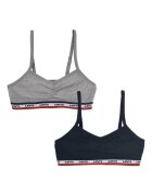 Levi's Бюстиета с памук и лого - 2 части Черен/Светло сив