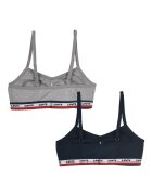 Levi's Бюстиета с памук и лого - 2 части Черен/Светло сив